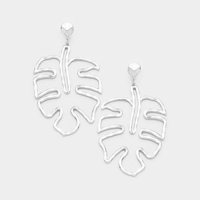 Leaf Metal Earrings - Jewelry Store by Erik Rayo