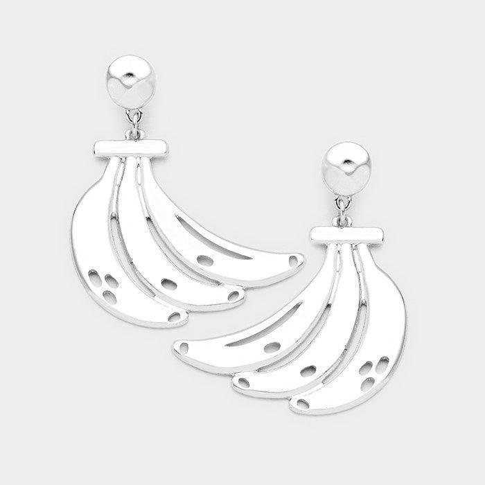 Banana Metal Earrings - Jewelry Store by Erik Rayo