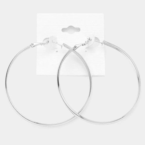 2.4 Inch Metal Hoop Earrings - Jewelry Store by Erik Rayo
