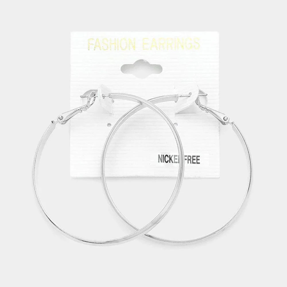 2 Inch Metal Hoop Earrings - Jewelry Store by Erik Rayo
