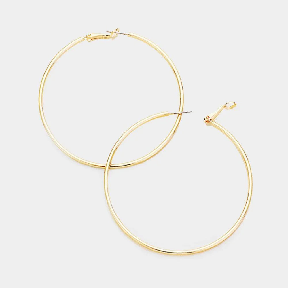 Gold 14k Gold Filled Metal Hoop Earrings - Jewelry Store by Erik Rayo