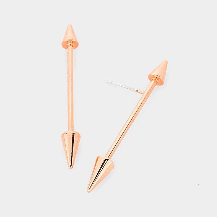 Rose Gold Gold Dipped Metal Arrow Earrings - Jewelry Store by Erik Rayo