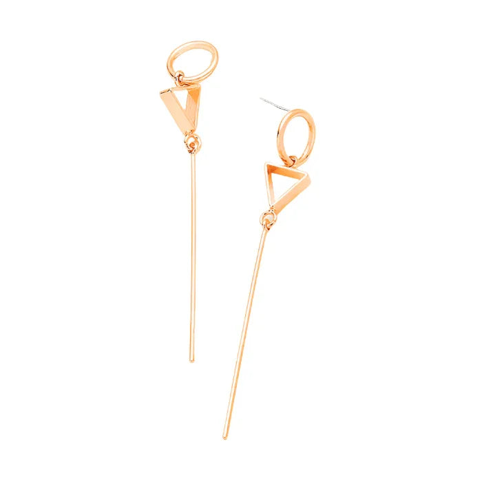 Rose Gold Gold Dipped Geometric Metal Bar Link Earrings - Jewelry Store by Erik Rayo