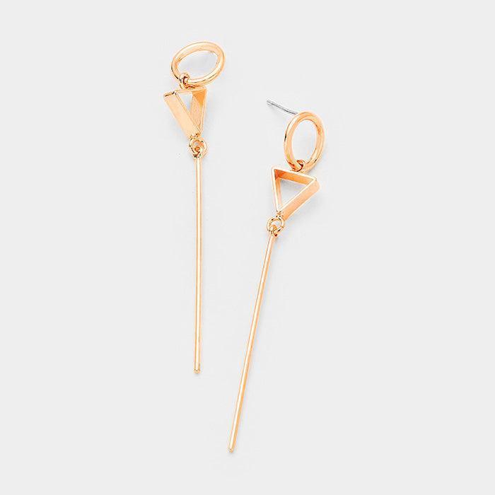 Rose Gold Gold Dipped Geometric Metal Bar Link Earrings - Jewelry Store by Erik Rayo