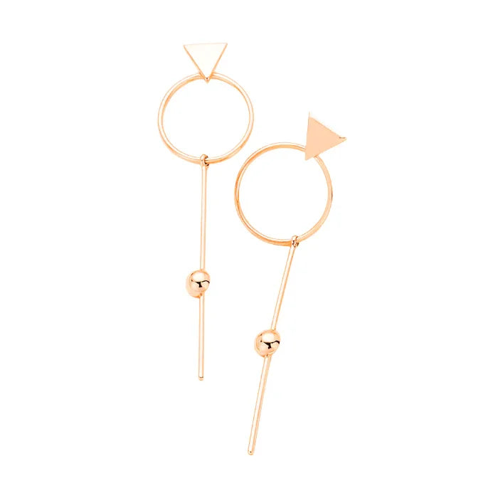 Rose Gold Gold Dipped Geometric Metal Hoop Bar Link Earrings - Jewelry Store by Erik Rayo