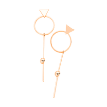 Load image into Gallery viewer, Rose Gold Gold Dipped Geometric Metal Hoop Bar Link Earrings
