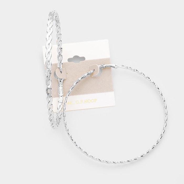 Gold 14K White Gold Filled Loopy Hoop Earrings - Jewelry Store by Erik Rayo