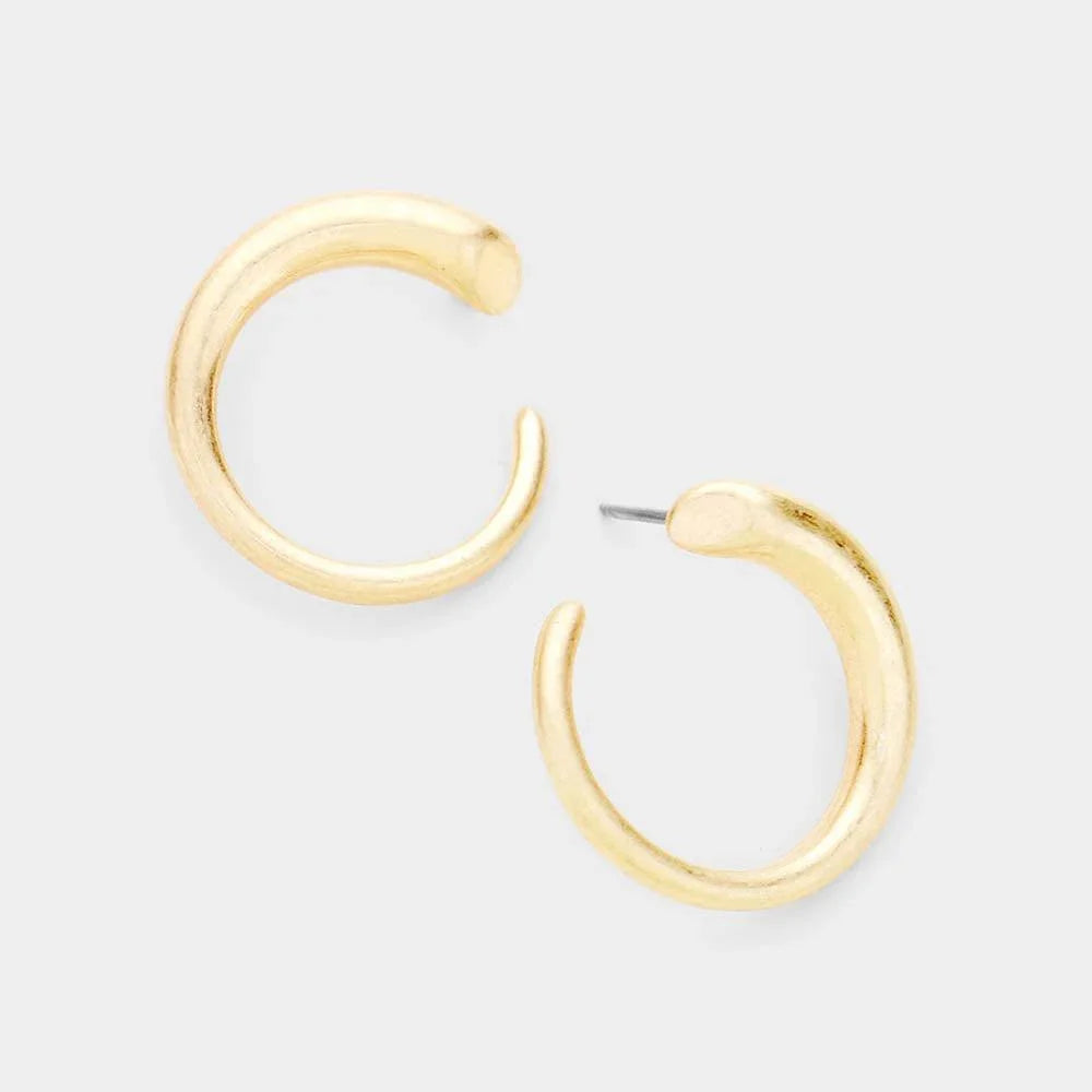 Gold Metal Open Circle Earrings - Jewelry Store by Erik Rayo