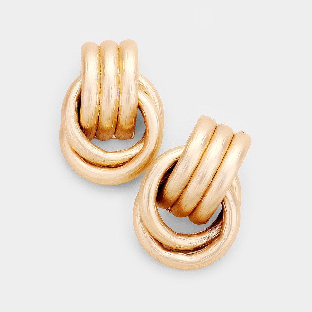 Gold Metal Door Knocker Earrings - Jewelry Store by Erik Rayo