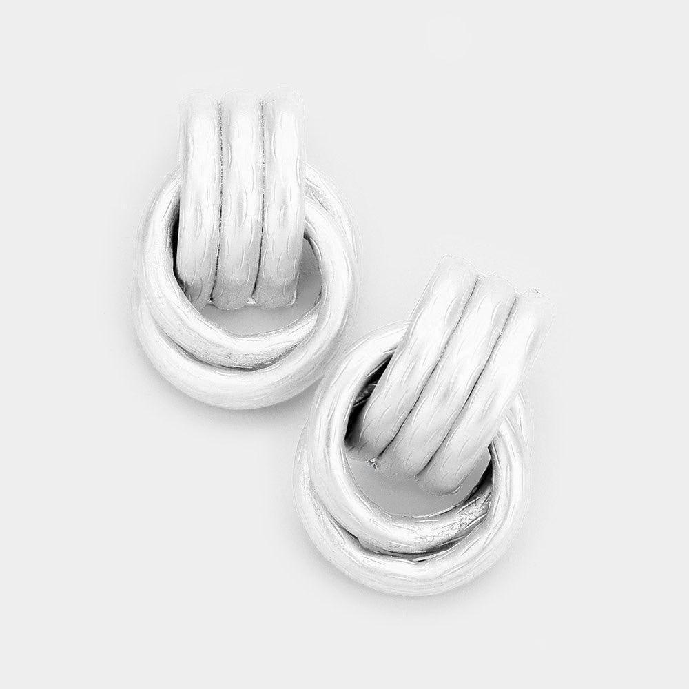 Silver Metal Door Knocker Earrings - Jewelry Store by Erik Rayo