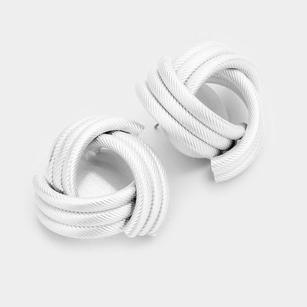 Silver Metal Knot Earrings - Jewelry Store by Erik Rayo