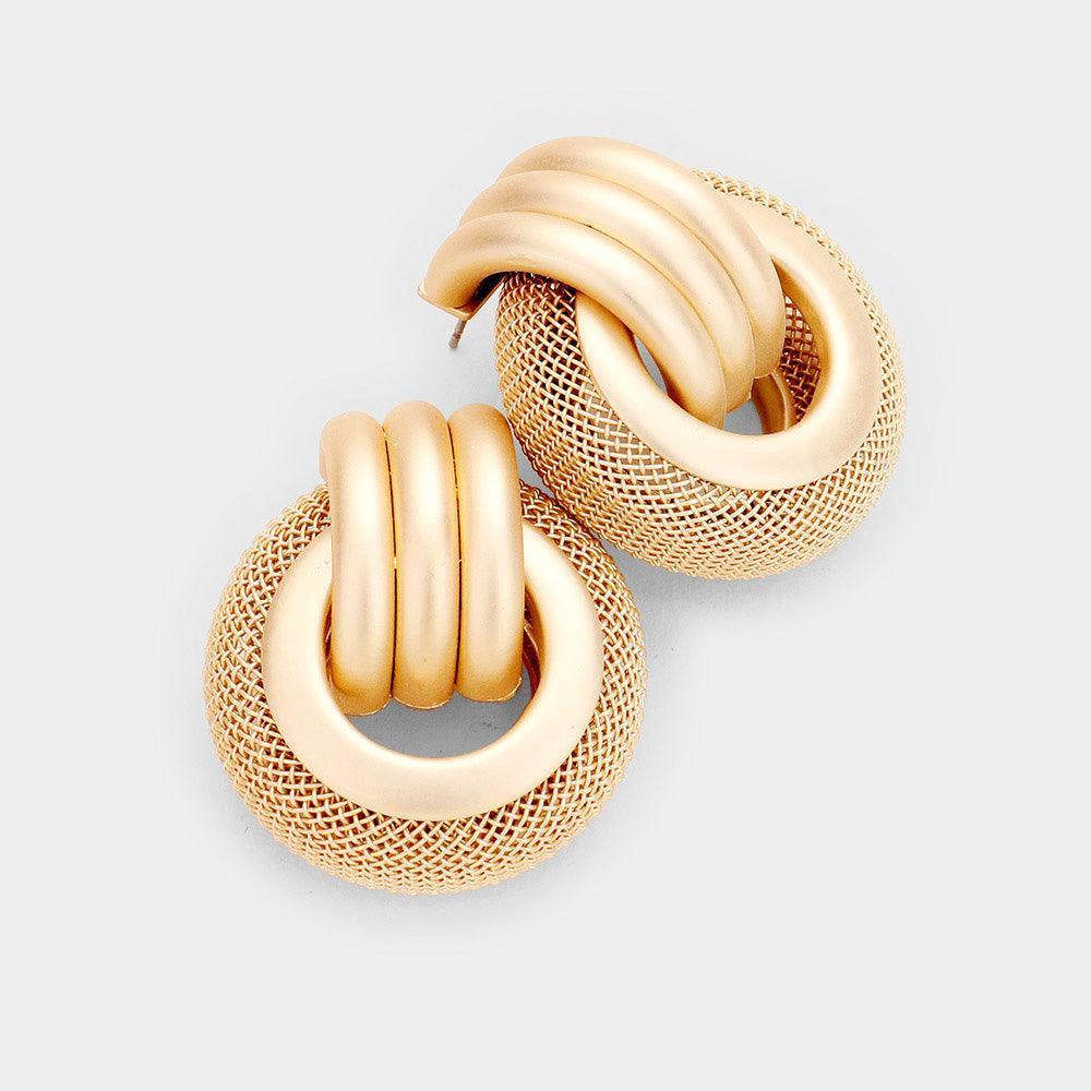 Gold Metal Door Knocker Earrings - Jewelry Store by Erik Rayo