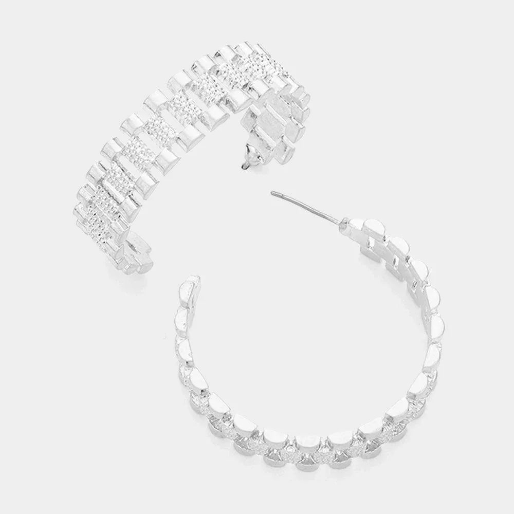 Silver Metal Jubilee Hoop Earrings - Jewelry Store by Erik Rayo