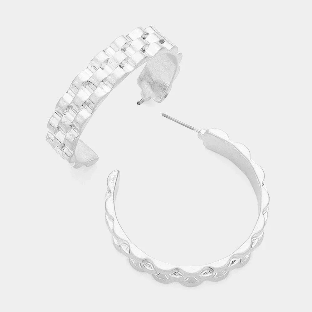 Silver Metal Jubilee Hoop Earrings - Jewelry Store by Erik Rayo