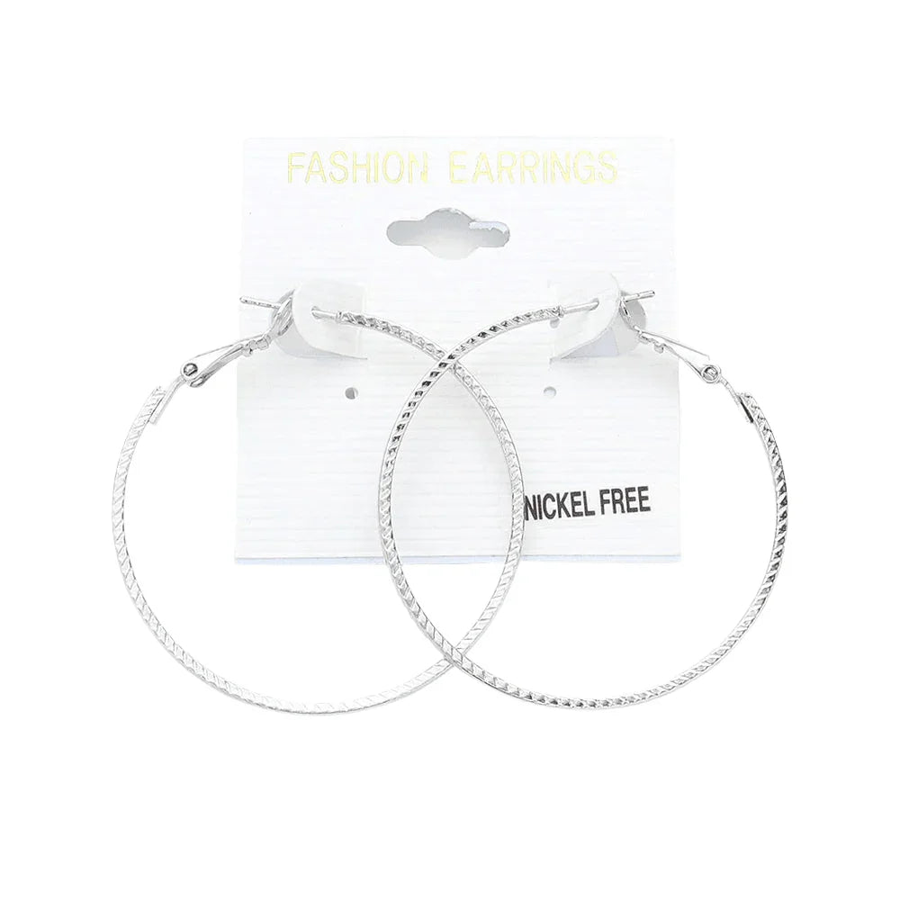 Silver 1.75 Inch Metal Hoop Earrings - Jewelry Store by Erik Rayo