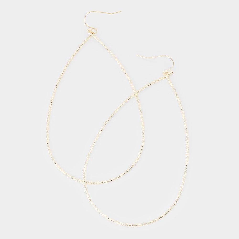 Gold Metal Open Teardrop Dangle Earrings - Jewelry Store by Erik Rayo