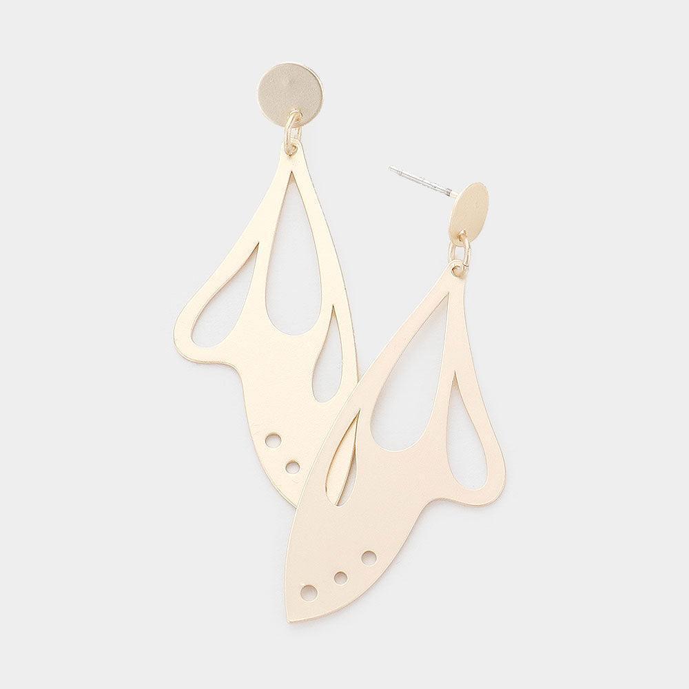 Gold Cut Out Metal Butterfly Wing Earrings - Jewelry Store by Erik Rayo