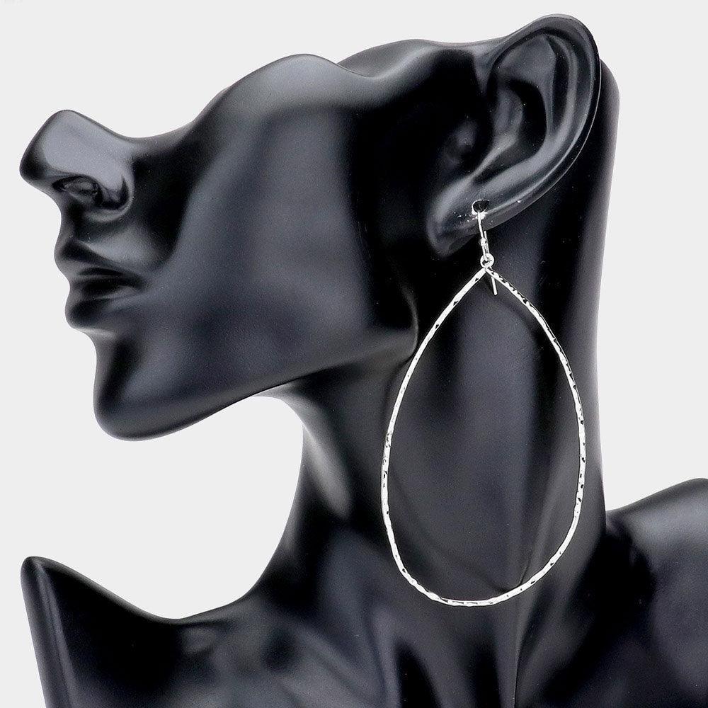Open Metal Teardrop Dangle Earrings - Jewelry Store by Erik Rayo