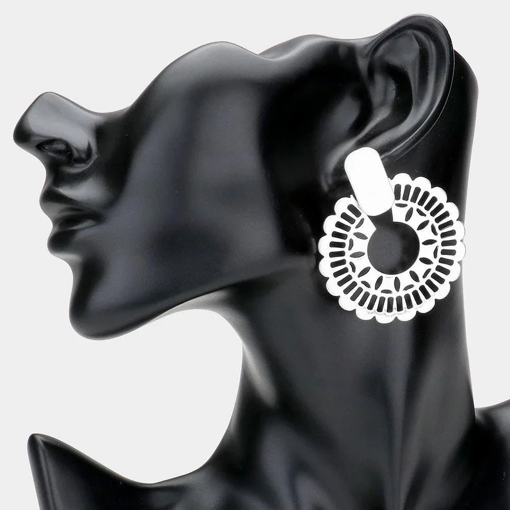 Silver Abstract Metal Earrings - Jewelry Store by Erik Rayo