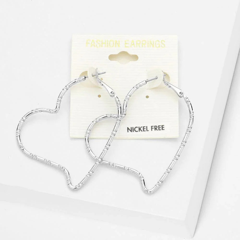 Metal Heart Hoop Earrings - Jewelry Store by Erik Rayo