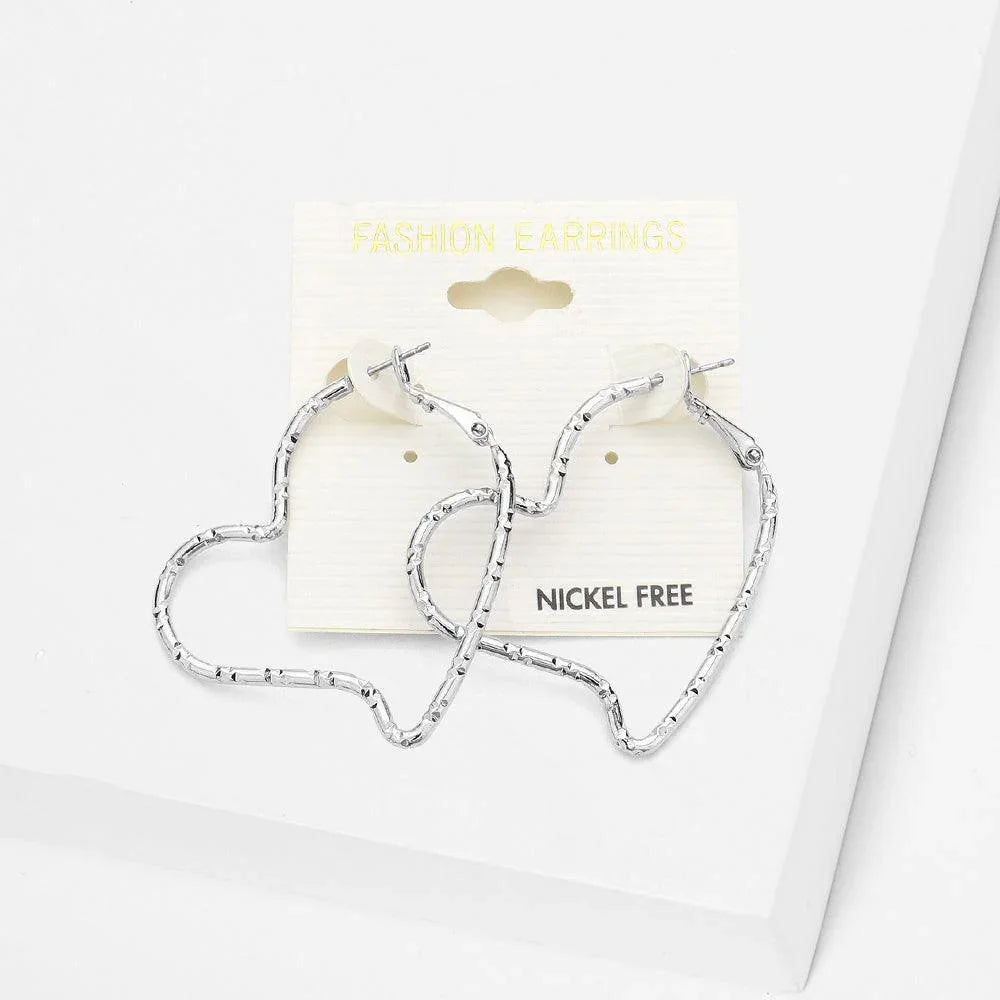 Metal Heart Hoop Earrings - Jewelry Store by Erik Rayo