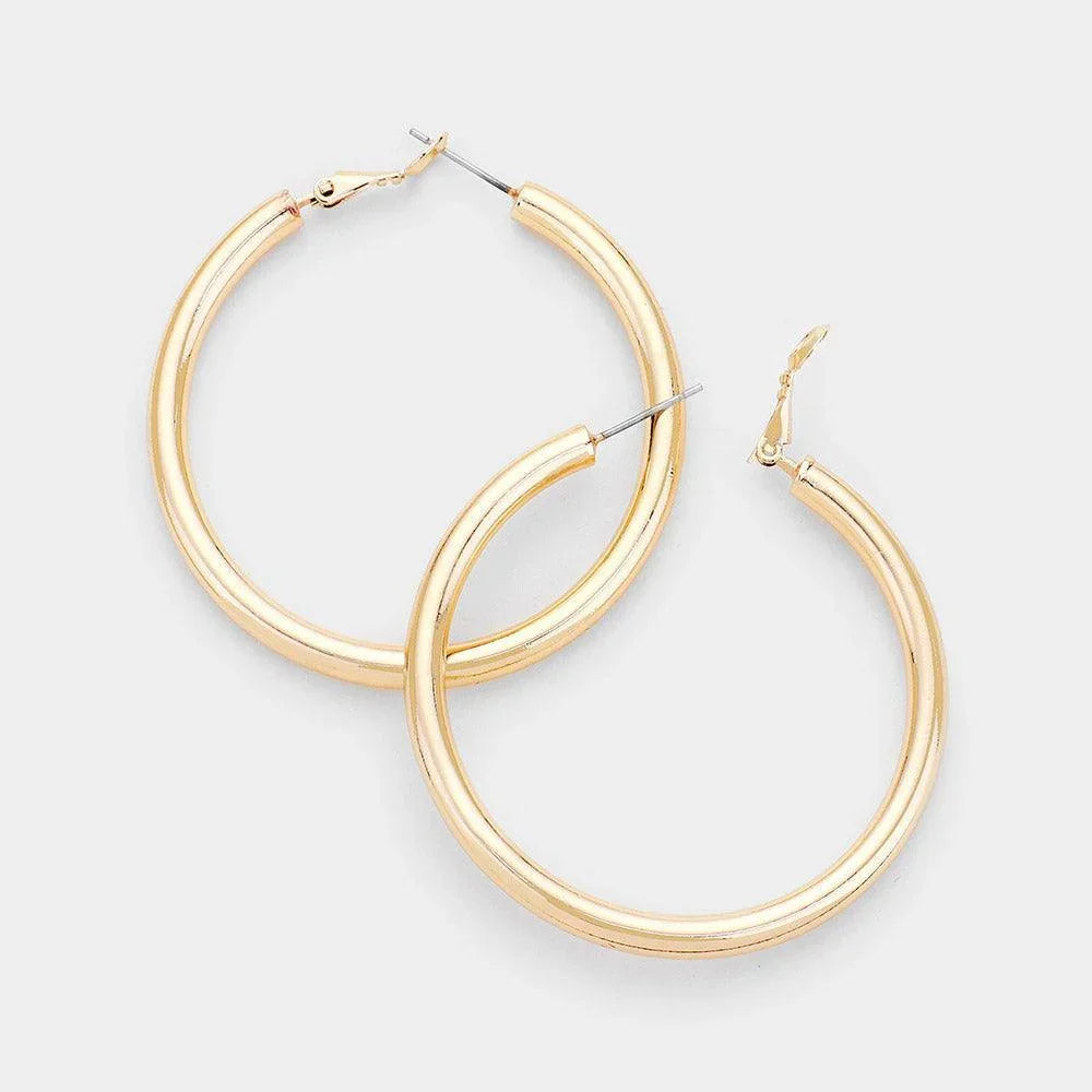 Gold Metal Hoop Earrings - Jewelry Store by Erik Rayo