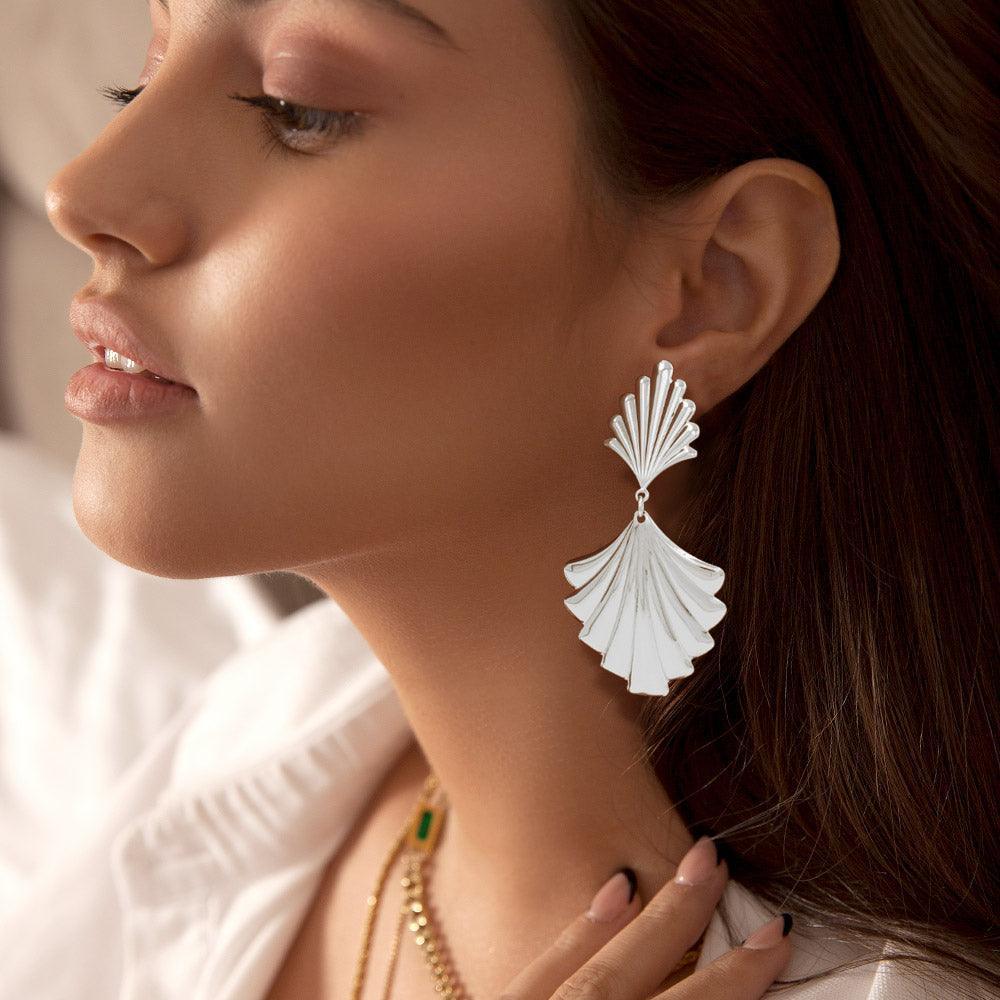 Abstract Metal Link Dangle Earrings - Jewelry Store by Erik Rayo