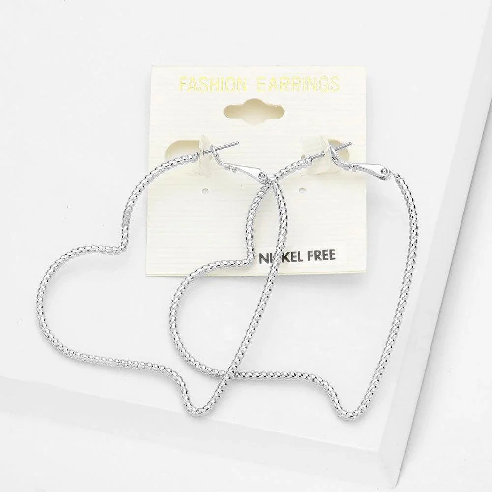 Metal Heart Hoop Earrings - Jewelry Store by Erik Rayo