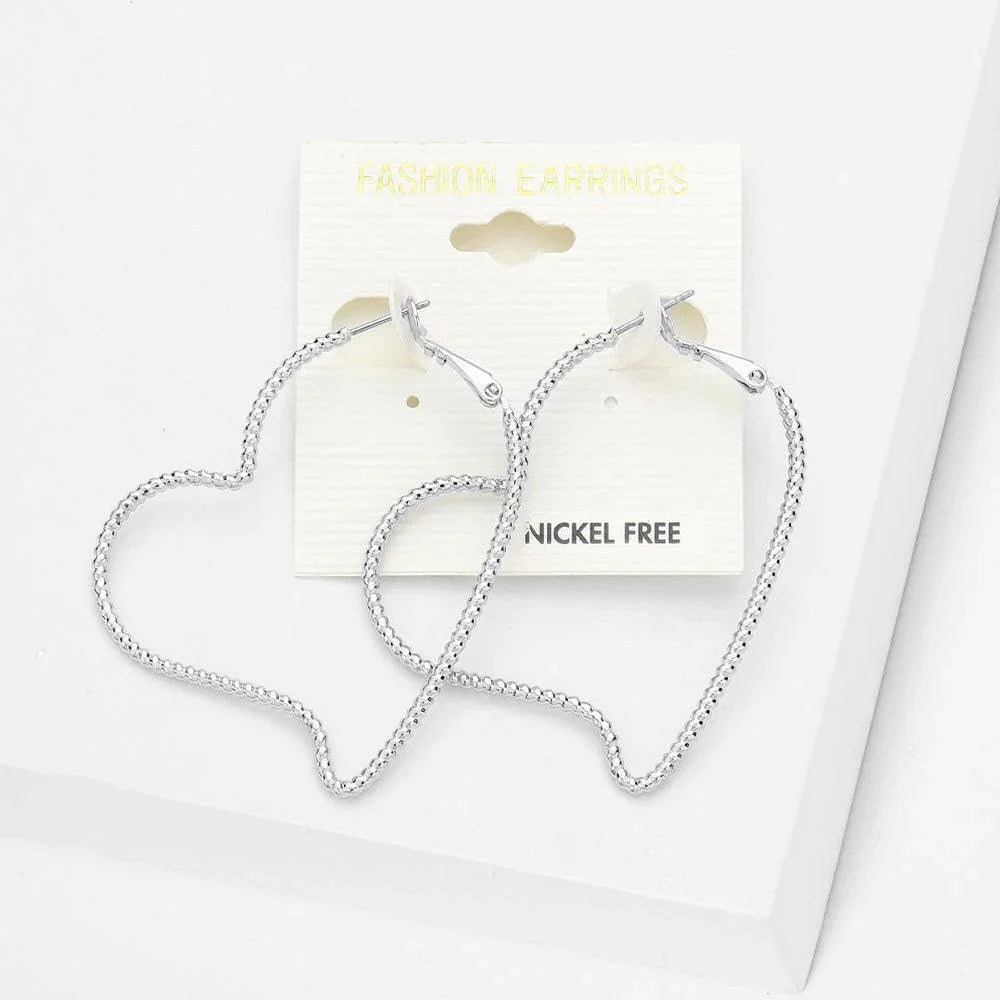 Metal Heart Hoop Earrings - Jewelry Store by Erik Rayo