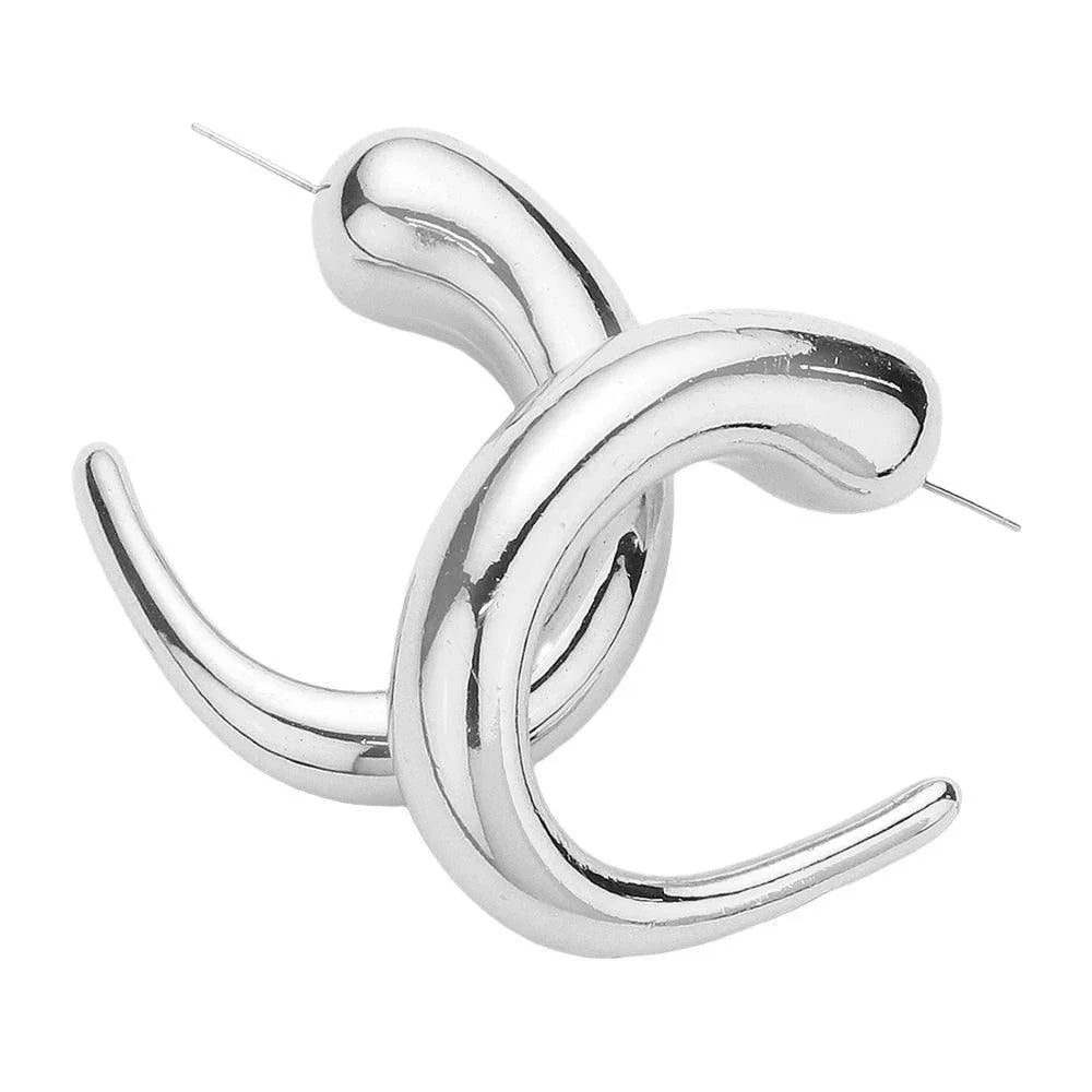 Abstract Metal Hoop Earrings - Jewelry Store by Erik Rayo