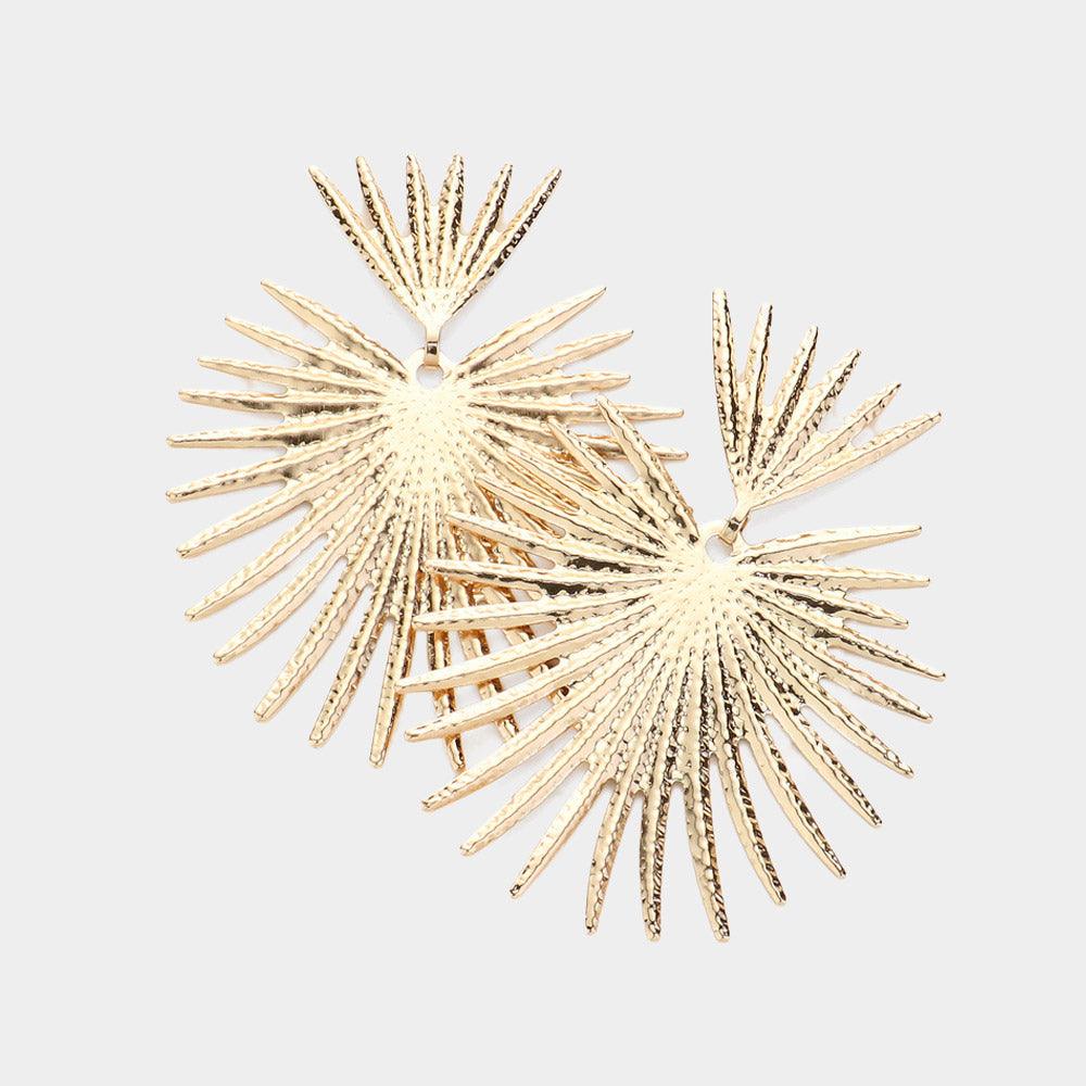 Gold Prickly Heart Metal Earrings