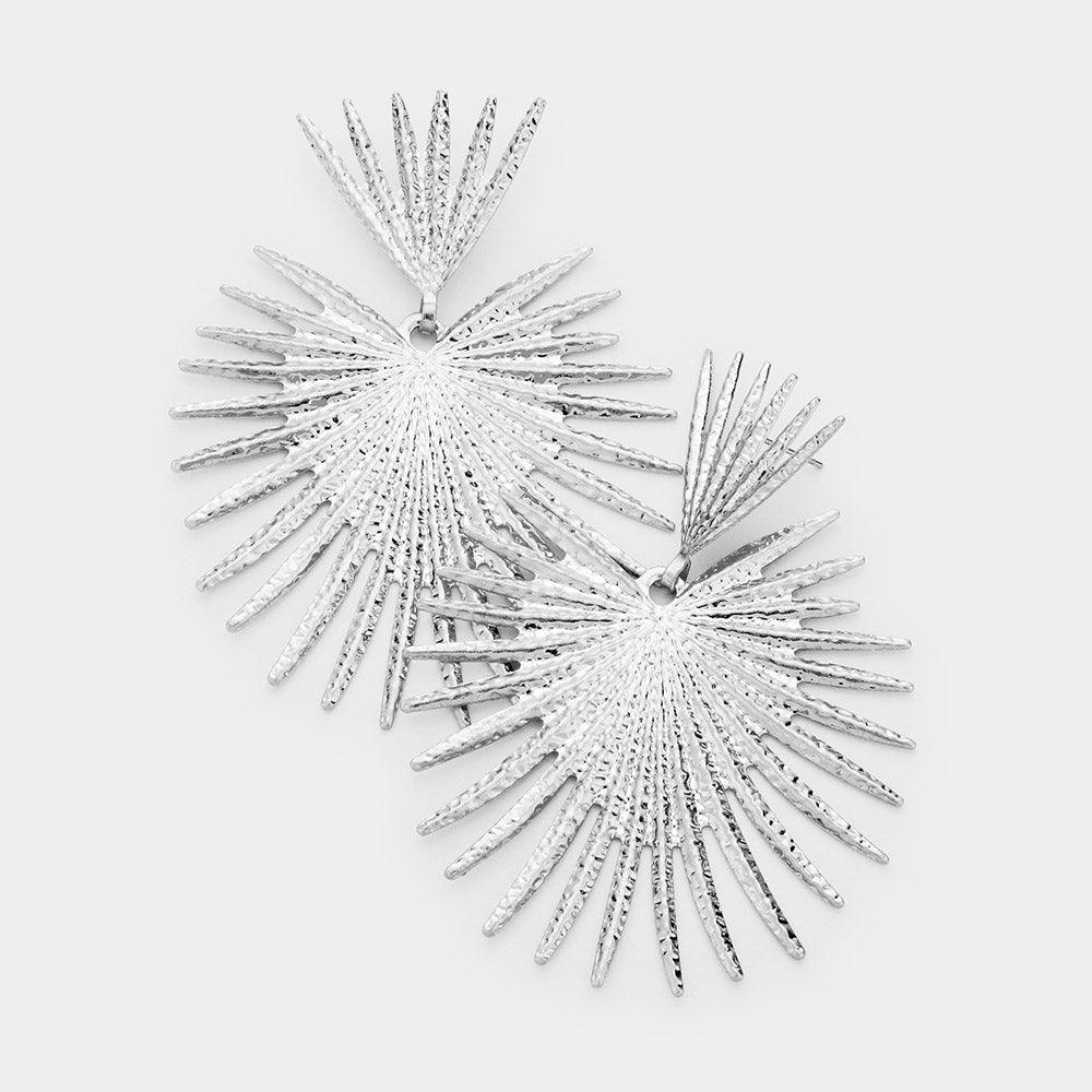 Silver Prickly Heart Metal Earrings