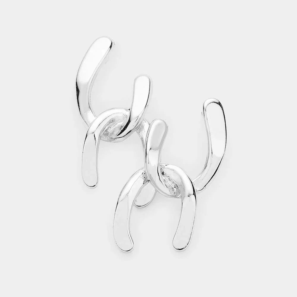 Double Wishbone Metal Earrings - Jewelry Store by Erik Rayo