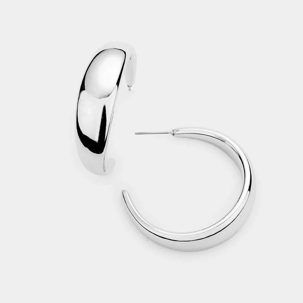 Metal Half Hoop Earrings - Jewelry Store by Erik Rayo