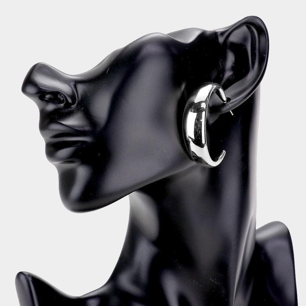 Metal Half Hoop Earrings - Jewelry Store by Erik Rayo