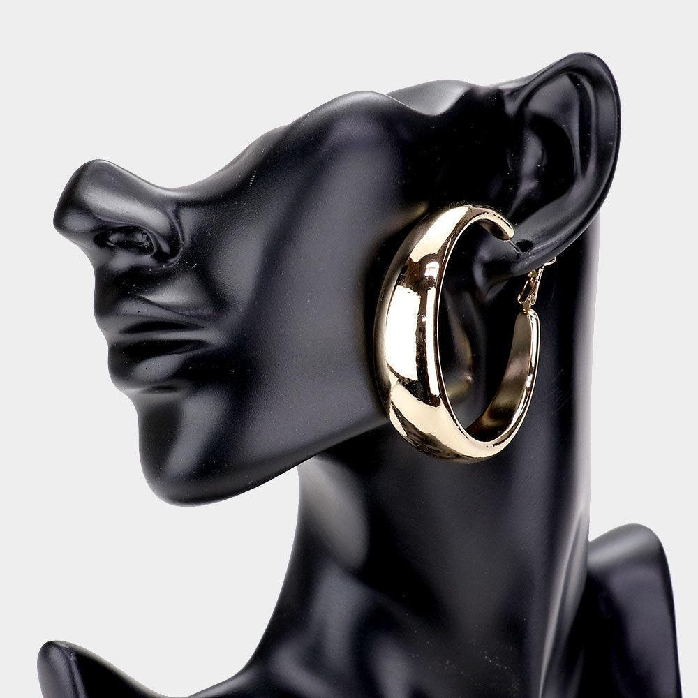 Gold Metal Hoop Earrings - Jewelry Store by Erik Rayo