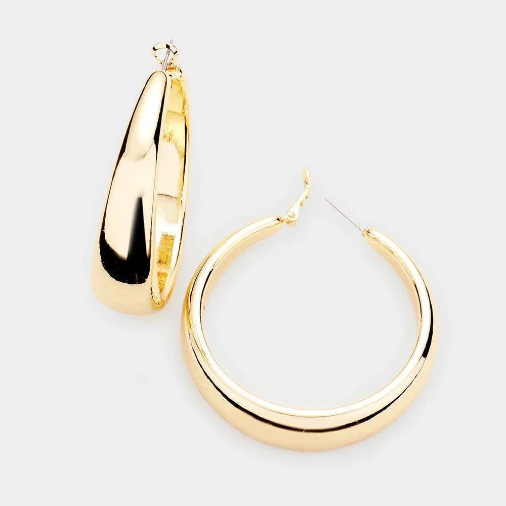 Gold Metal Hoop Earrings - Jewelry Store by Erik Rayo