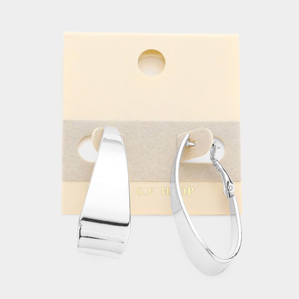 Silver 14K White Gold Filled Geometric Metal Hoop Earrings - Jewelry Store by Erik Rayo