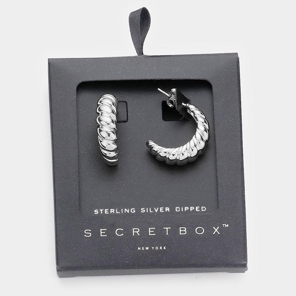 White Sterling Silver Dipped Bold Metal Hoop Earrings - Jewelry Store by Erik Rayo