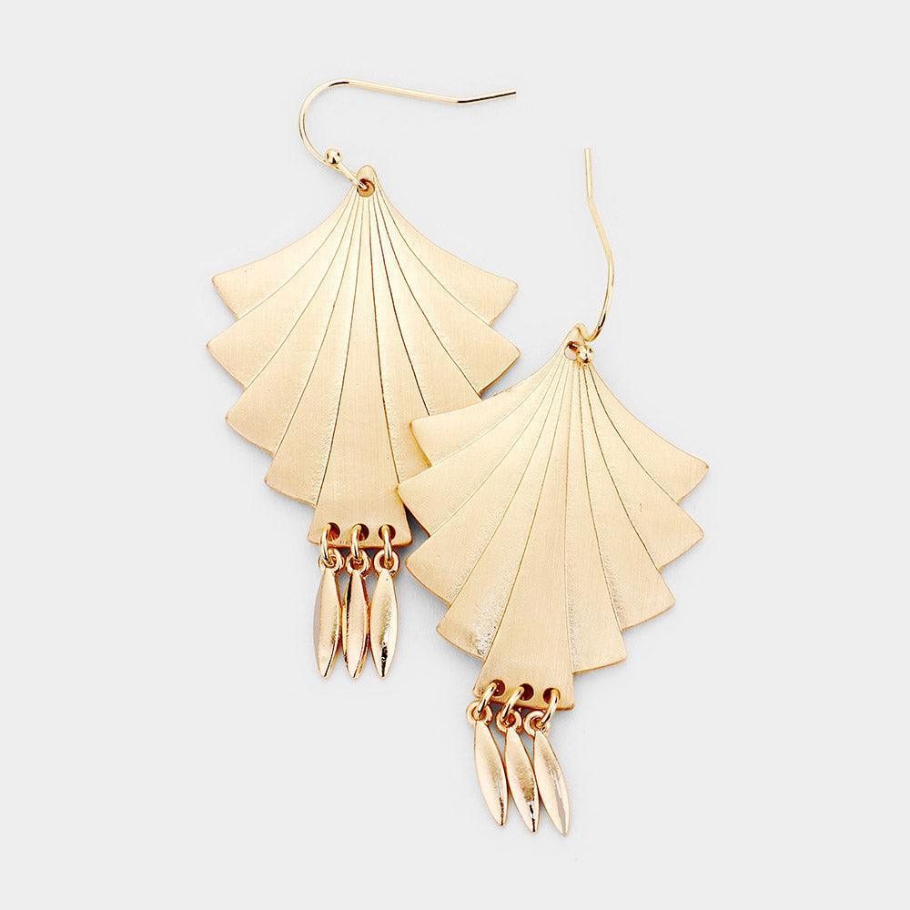 Gold Abstract Metal Dangle Earrings - Jewelry Store by Erik Rayo