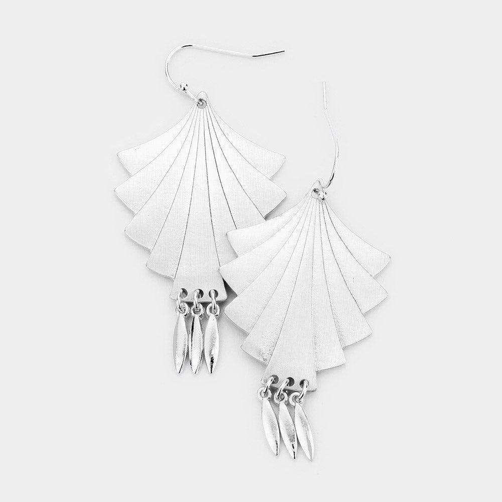 Silver Abstract Metal Dangle Earrings - Jewelry Store by Erik Rayo