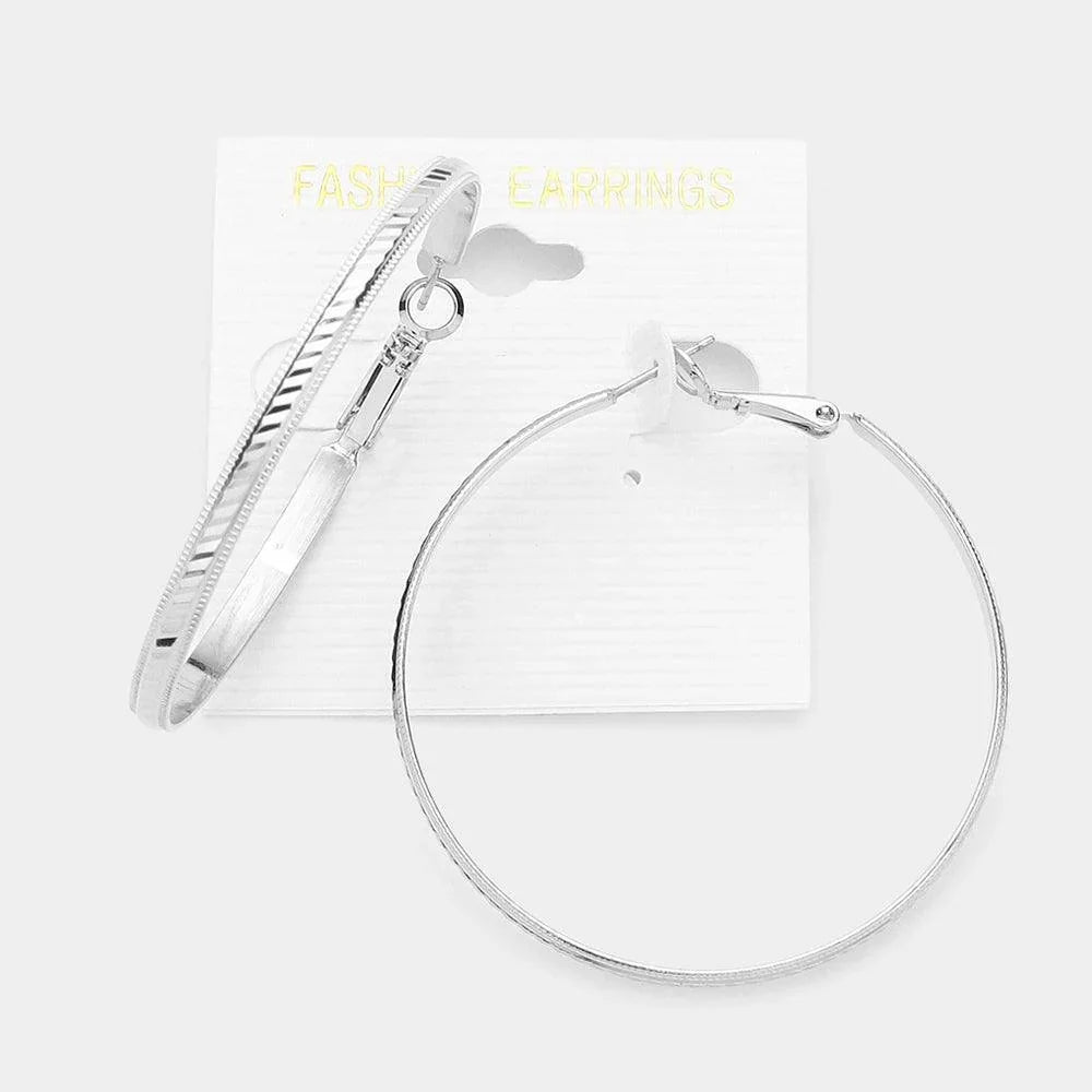 2 Inch Metal Hoop Earrings - Jewelry Store by Erik Rayo