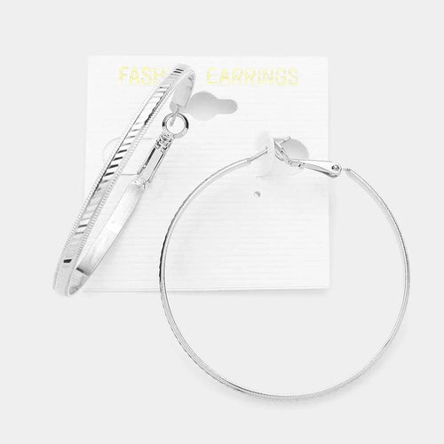 2 Inch Metal Hoop Earrings - Jewelry Store by Erik Rayo