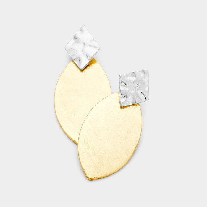 Silver Metal Oval Earrings - Jewelry Store by Erik Rayo