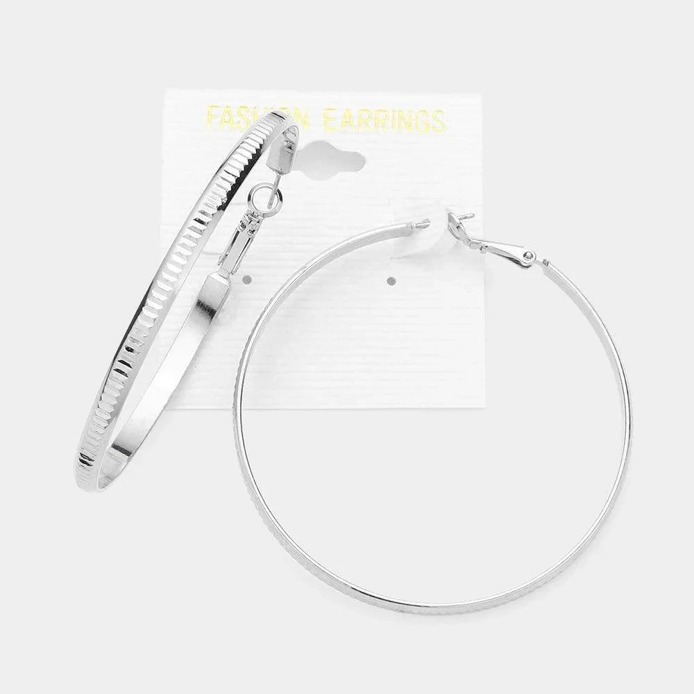 2.4 Inch Metal Hoop Earrings - Jewelry Store by Erik Rayo
