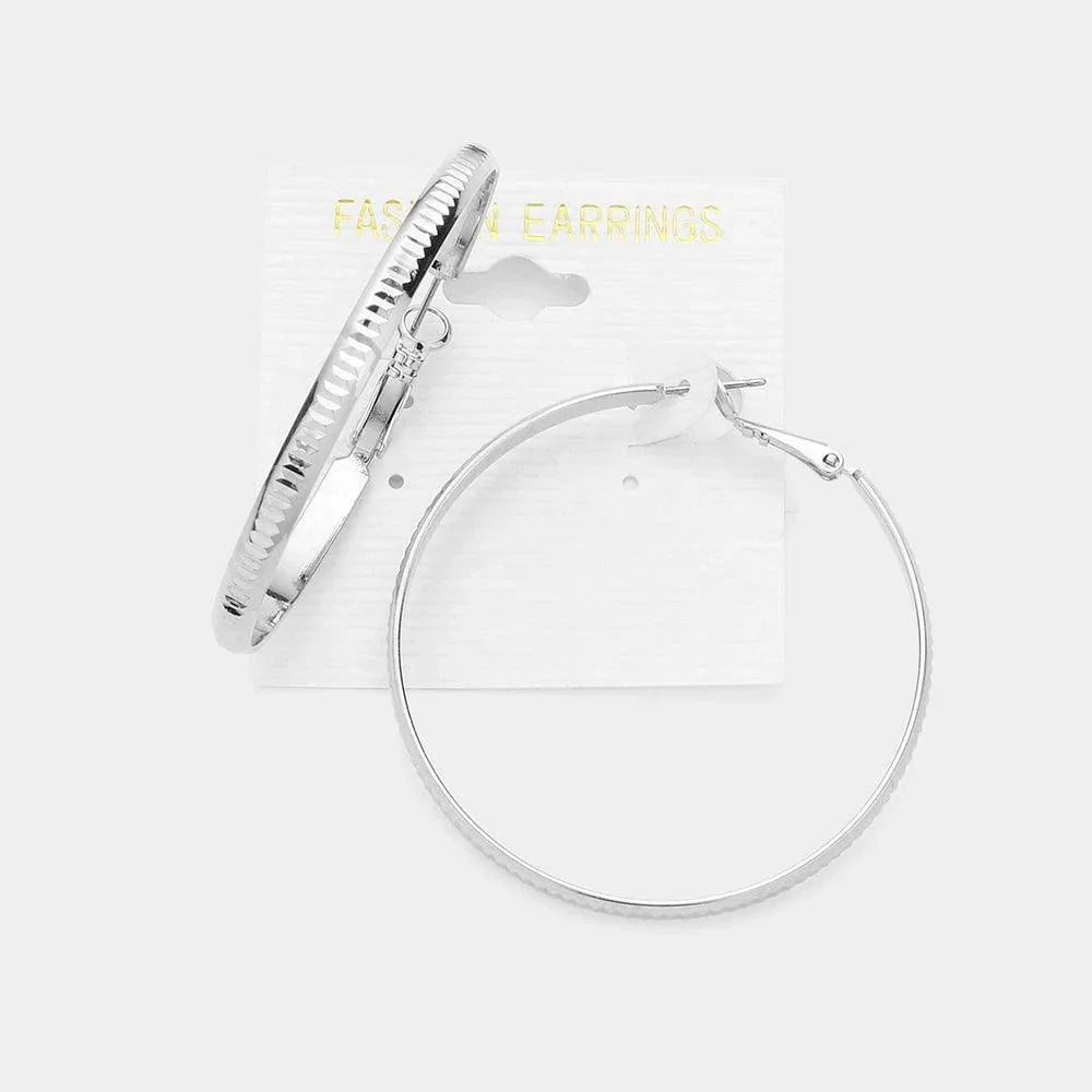 2 Inch Metal Hoop Earrings - Jewelry Store by Erik Rayo
