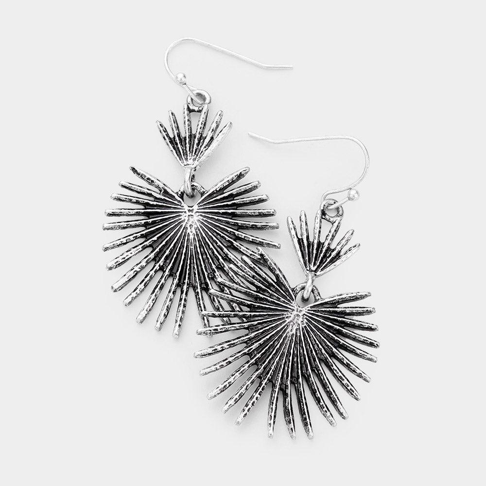 Silver Sunbrust Metal Earrings - Jewelry Store by Erik Rayo