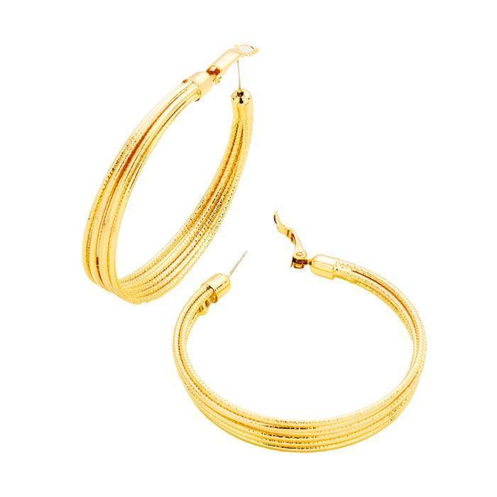 Gold 14K Gold Filled Layered Metal Hoop Earrings - Jewelry Store by Erik Rayo