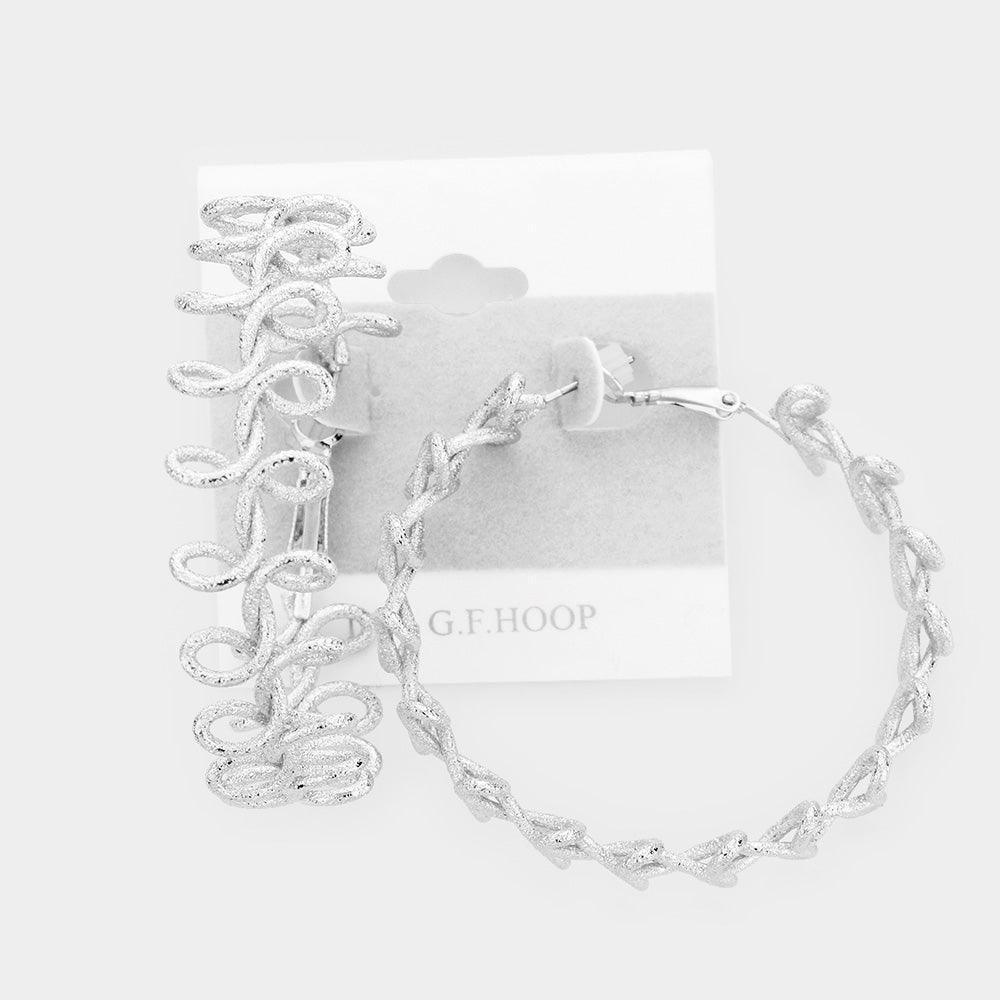 Gold 14K White Gold Filled Metal Braid Hoop Earrings - Jewelry Store by Erik Rayo