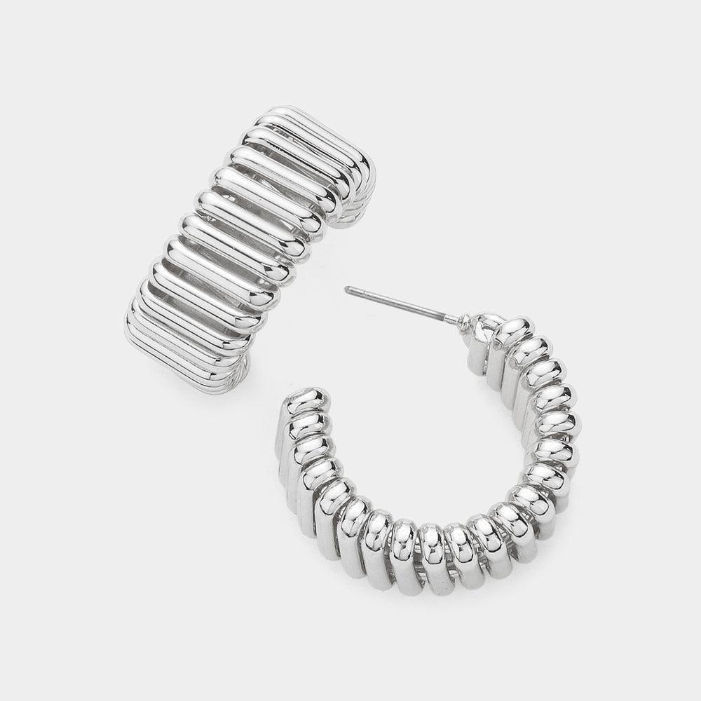 Bubble Metal Hoop Earrings - Jewelry Store by Erik Rayo